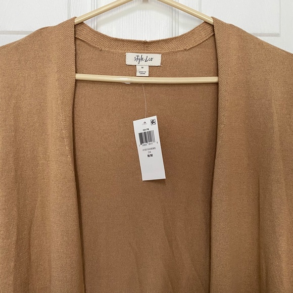 Soft Warm Brown Long Cardigan with Pockets - Picture 4 of 12